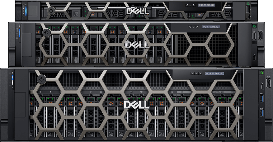 Servidores para rack de Dell de 1U, 2U y 4U